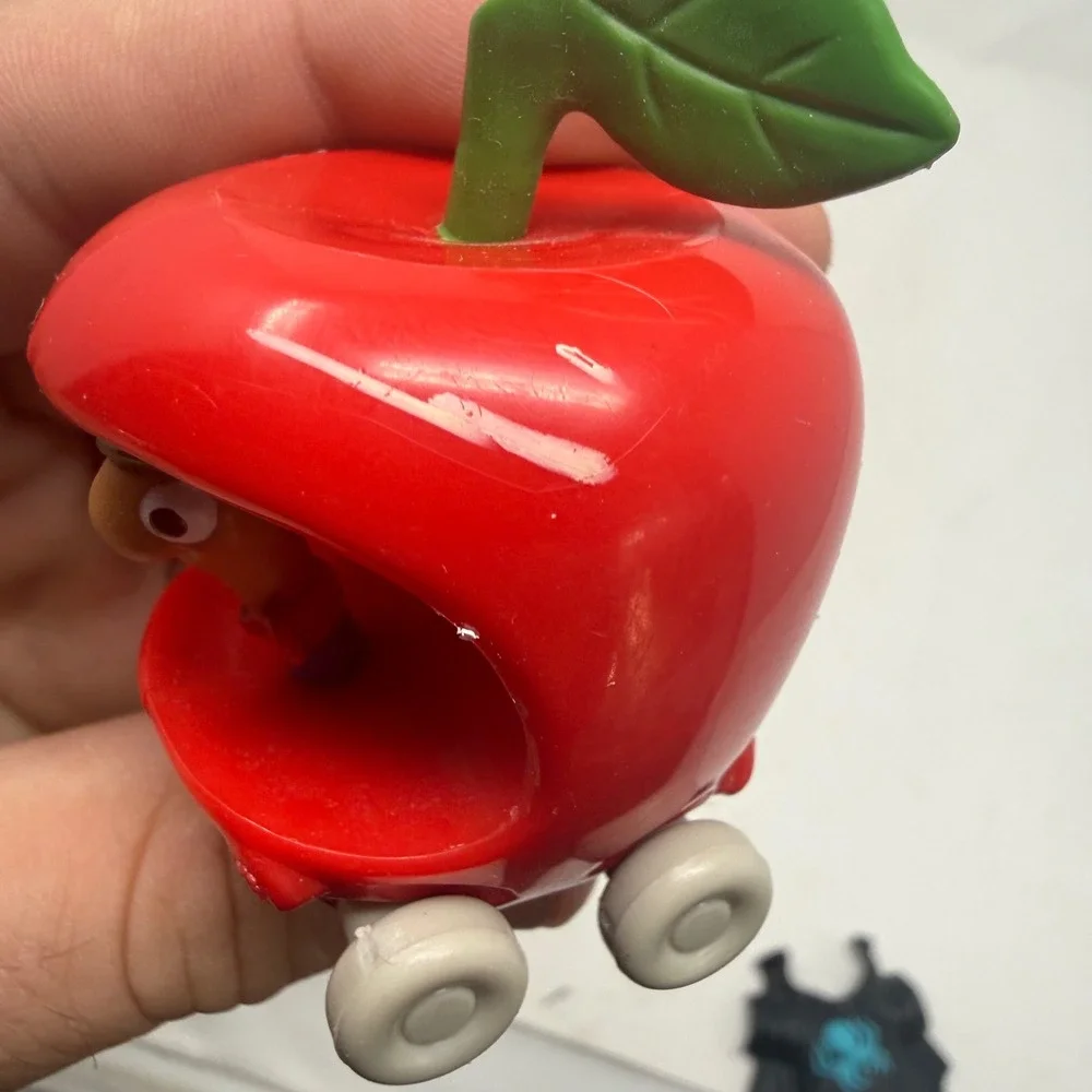 Vintage 1994 Richard Scarry Lowly Worm Red Apple Car Toy Busytown Collectible